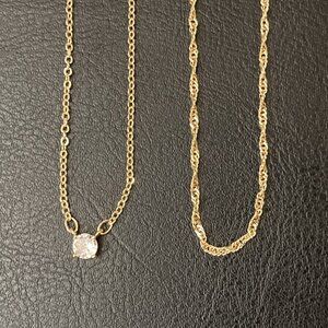 *New* Gold CZ Necklace + Gold Chain